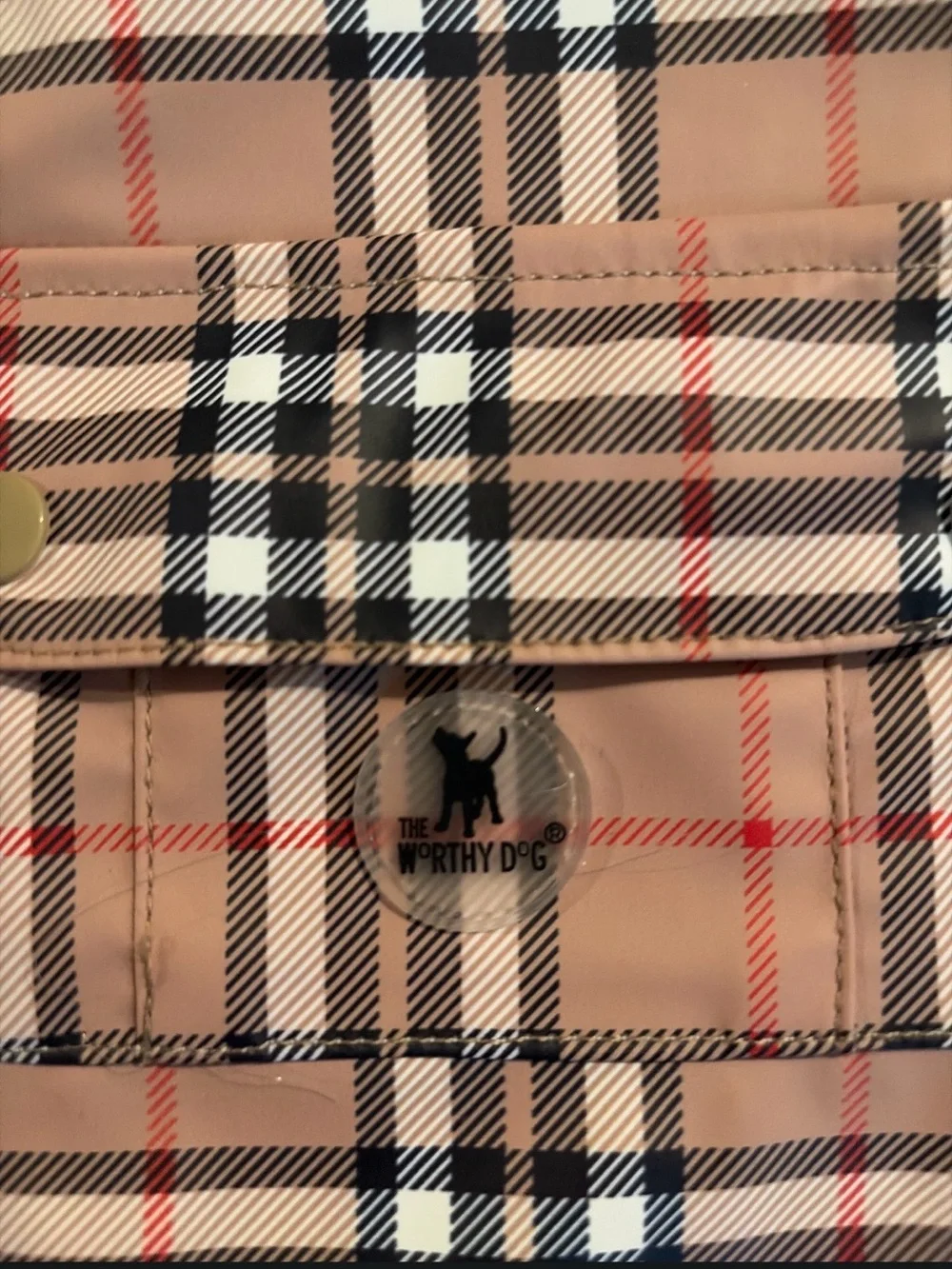 The Worthy Dog Water-Resistant Plaid London Raincoat Size Medium